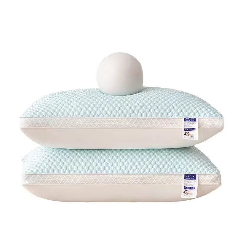 Ice Silk SPA Pillow for Summer Breathability Neck Protection Cooling Pillow Core Male Family Pair Set Student Dormitory