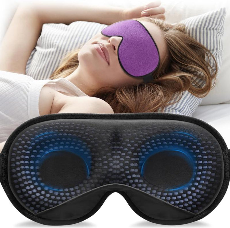 Zyphoria™ 3D Light-Blocking Sleep Mask for Stress Relief and Enhanced Sleep, Adjustable Shoulder Strap, Travel-Friendly Design, Unisex, Black (4.2Oz/120G)