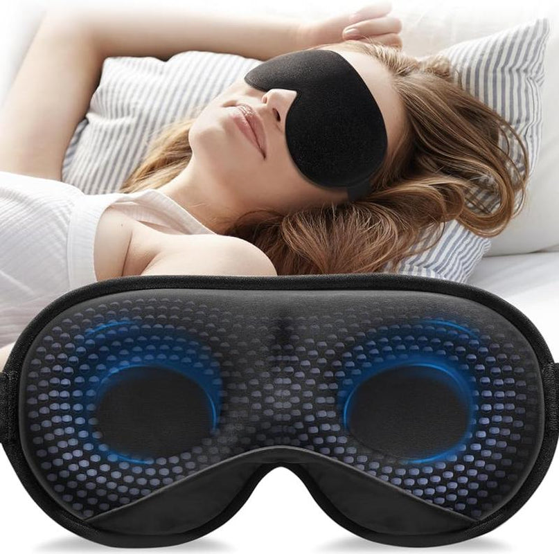 Zyphoria™ 3D Light-Blocking Sleep Mask for Stress Relief and Enhanced Sleep, Adjustable Shoulder Strap, Travel-Friendly Design, Unisex, Black (4.2Oz/120G)